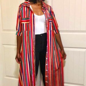 Muticolored Striped Duster